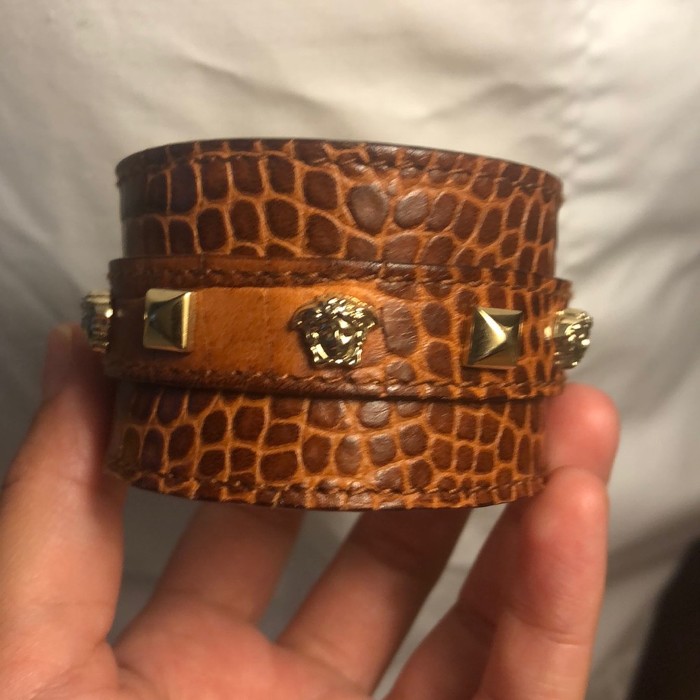 Versace leather band bracelet
